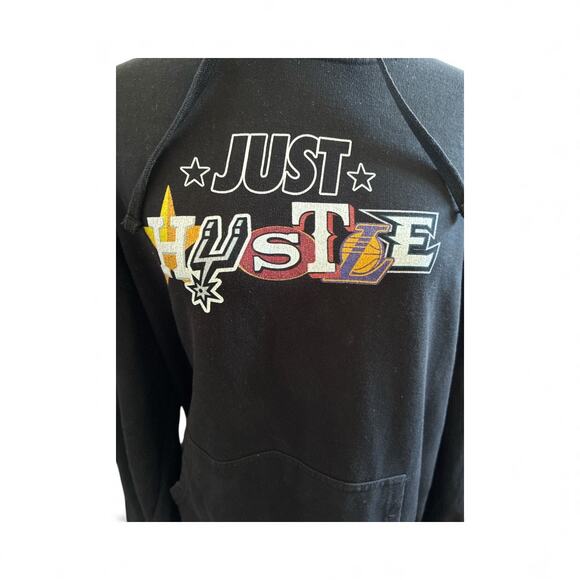 Just Hustle Unisex Pullover Hoodie Sweatshirt Black Size XL - Picture 6 of 7
